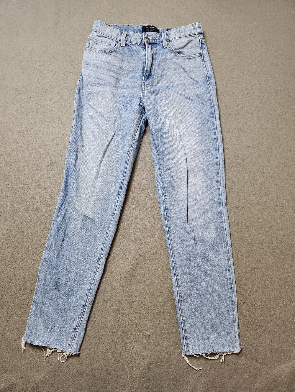 Lucky Brand Highrise Mom Jean Drew Blue Cotton Jeans size 6 / 28 Regular
